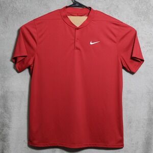 Nike Polo Shirt Mens Large Red Victory Blade Dri-FIT Athletic Golf Training